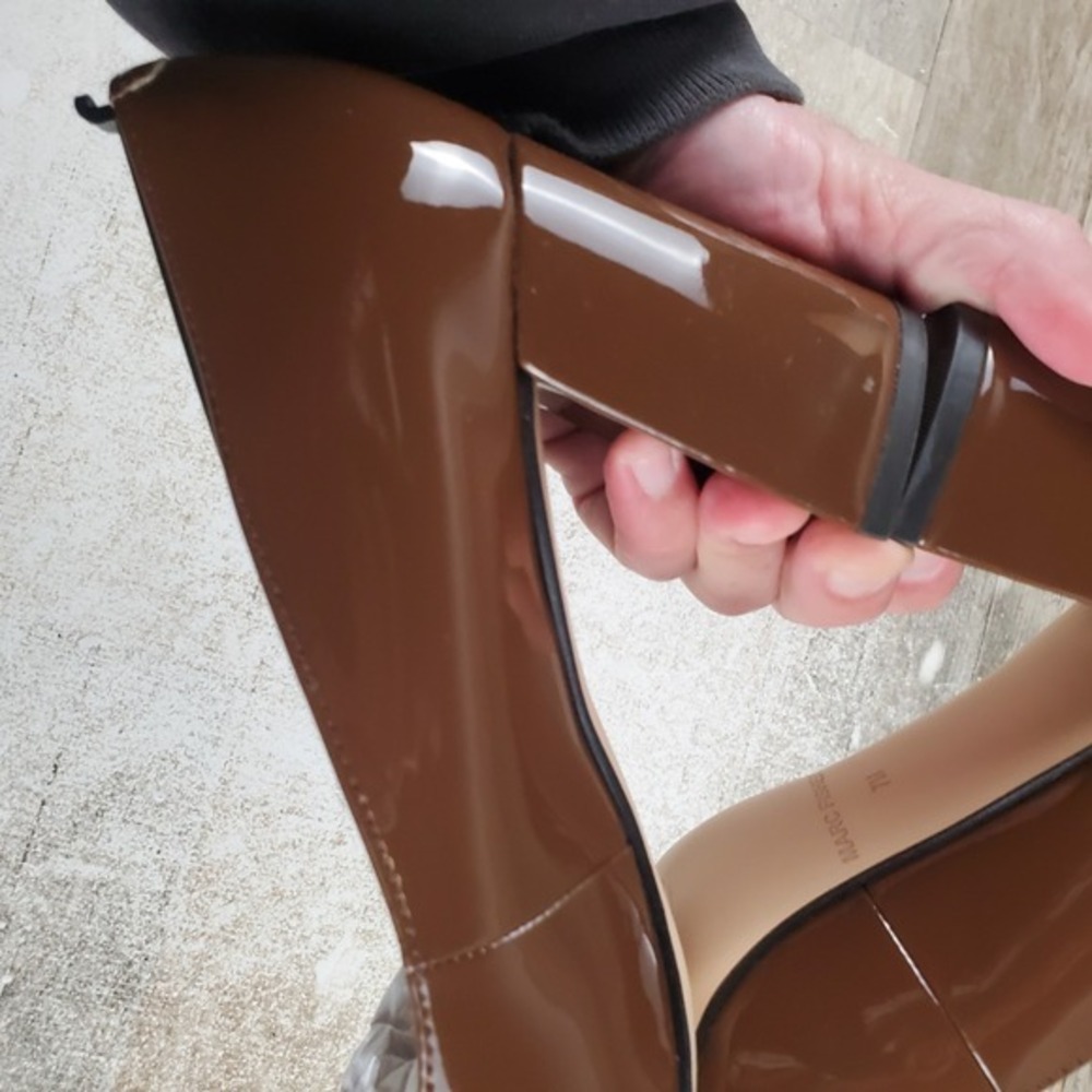 Marc Fisher Caitlin Womens Pumps Sz 7 M Dark Brown Patent Leather Pointed Toe - Picture 11 of 12